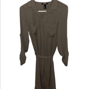 H&M- MILITARY GREEN MINI DRESS WITH BELT